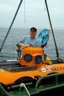 John Foster in mini-sub